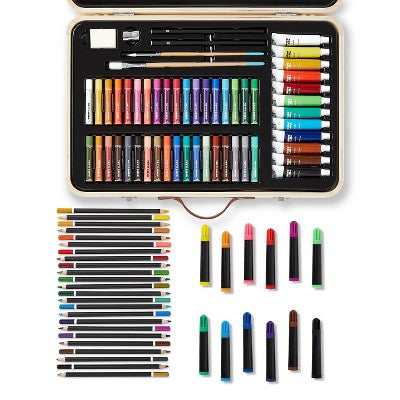 91-piece mixed media art set in case