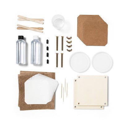 Pressed flowers resin coaster DIY kit