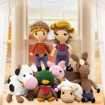 Farm animal amigurumi crochet kit